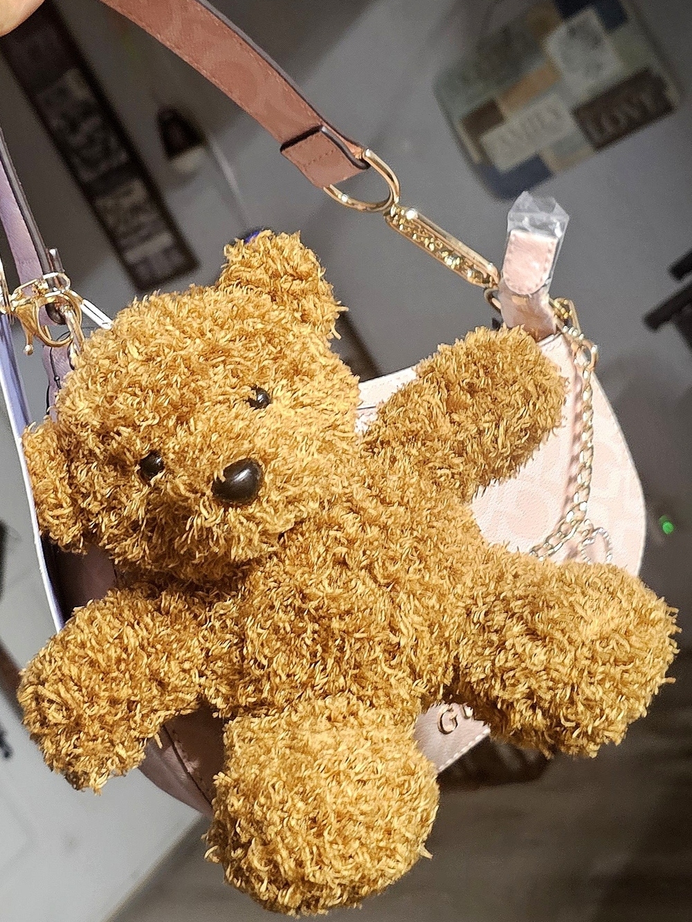 8X8 Plush Teddy Bear Bag Charm - Golden Brown